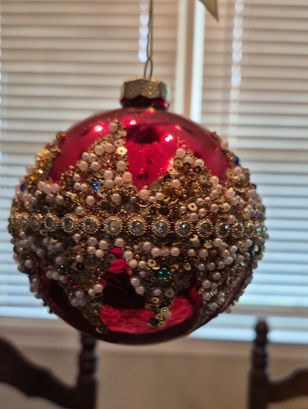 Mark Roberts Handcrafted Red Beaded Holiday Ornament